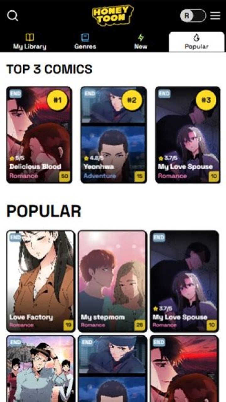 Free Reads: Honeytoon Comics & More! Start Now!